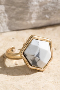 Precious Stone Ring- White