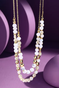 Double Layered Necklace- White