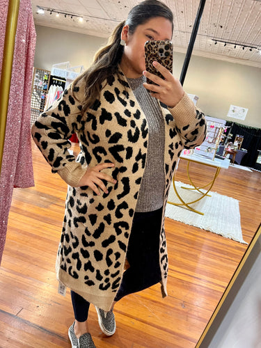 Leopard Knitted Cardigan