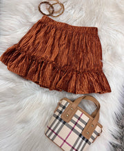Bronze Ruffle Velvet Skirt- KIDS